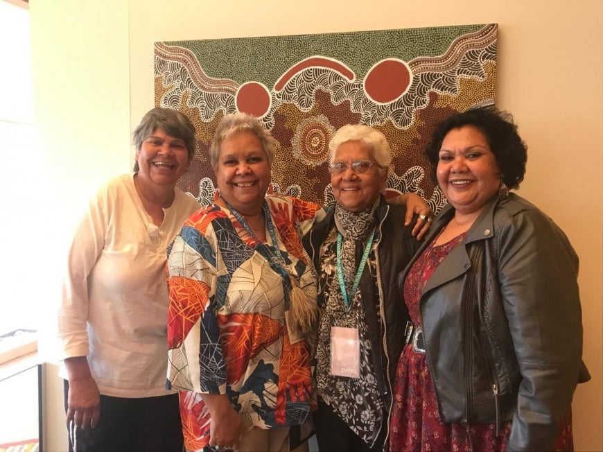 Irene Peachey, Jackie Huggins (National Congress), Irene Davies and June Oscar